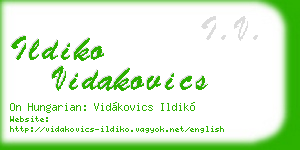 ildiko vidakovics business card
