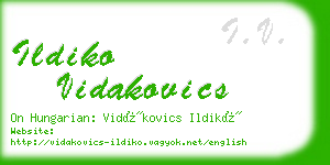 ildiko vidakovics business card